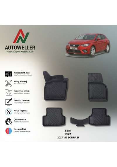 Seat İbiza 2017 Sonrası Uyumlu Havuzlu Oto Paspas