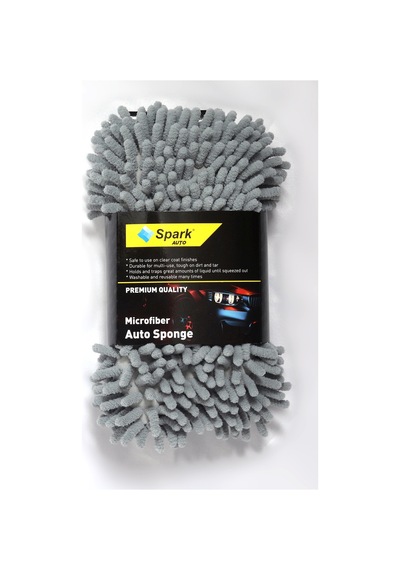 Spark 7040 Mikrofiber Şönil Oto Temizlik Ve Yıkama Süngeri Gri 9 Adet