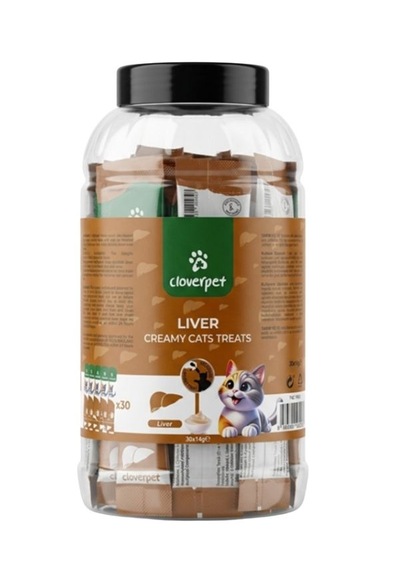 Cloverpet Kavanoz Krema Ciğerli 30x14 Gr
