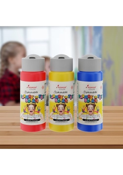 Kırmızı-mavi-sarı Parmak Boyası 3'lü Set 3x60ml