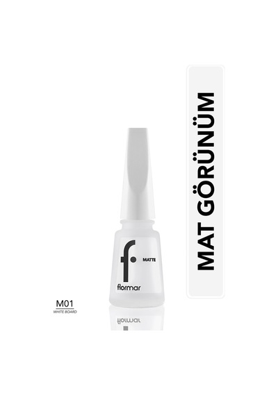 Flormar Oje - Matte Nail Enamel M01 White Board 8690604189625
