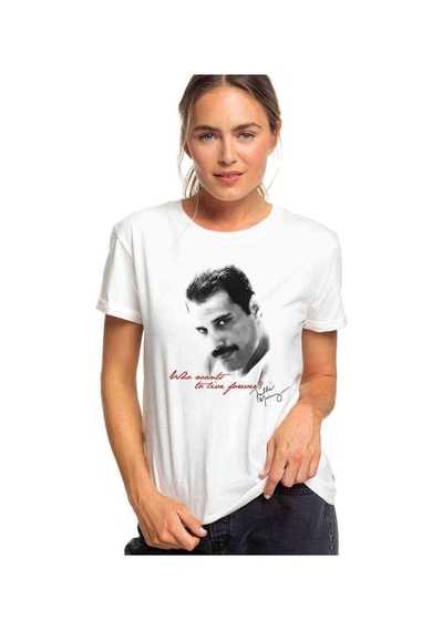 Freddie Mercury 2 Baskılı Beyaz Kadın Tshirt