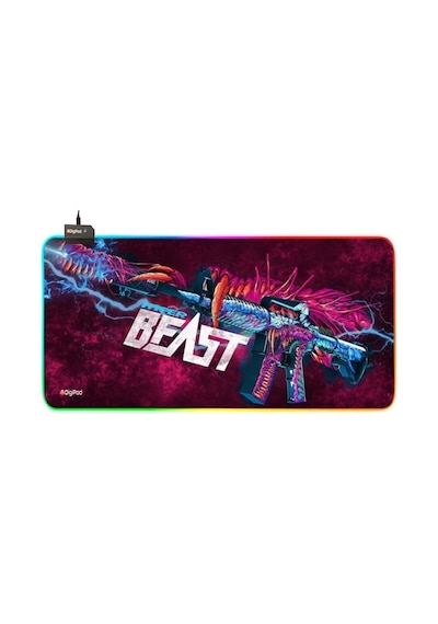 Tr Digipod Rgb Gaming Oyuncu Mousepad 90x40 Xxl Kaymaz Taban Mouse Pad Beast 4mm Kalınlık