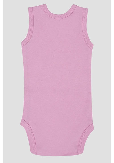 Arma Yıldız %100 Organik Pamuk 3'lü Pembe Bebek Atlet Çıtçıtlı Zıbın Body Pembe