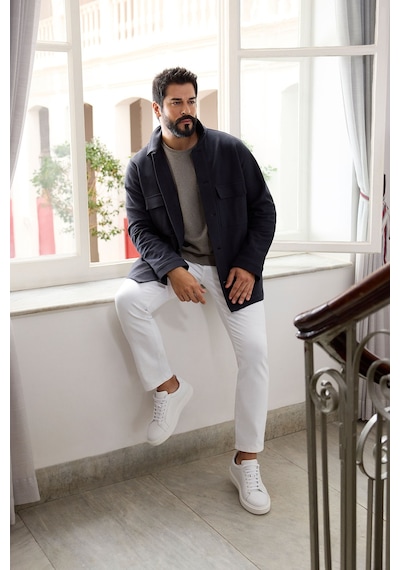 Ac&Co / Altınyıldız Classics Erkek Lacı Standart Fit Normal Kesim Gömlek Yaka %100 Pamuk Mont Lacı Lacivert Ac&Co / Altınyıldız Classics Erkek Lacı Standart Fit Normal Kesim Gömlek Yaka %100 Pamuk Mont Lacı Lacivert