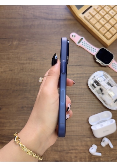 Apple iPhone 17 Uyumlu Süper İnce Mat Ultra Thin Silikon Kılıf Lacivert