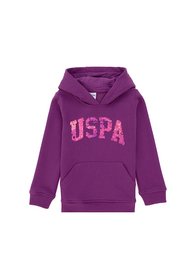 U.S. Polo Assn. Kız Çocuk Menekşe Kapüşonlu Basic Sweatshirt 50292512-VR037