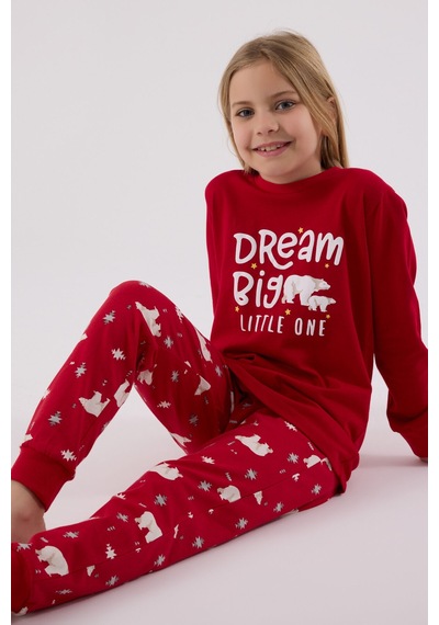 Rolypoly Kız Çocuk Kırmızı Pijama Takımı Rp3717-c-v1 Kırmızı