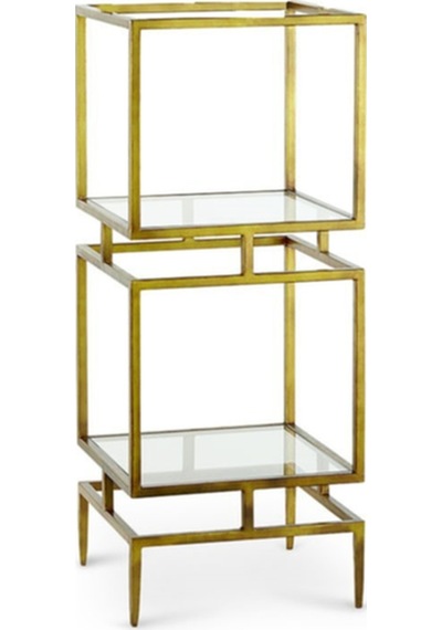Olope Gold Metal 2 Raflı Kitaplık Çiçeklik Gümüşlük Duvar Rafı