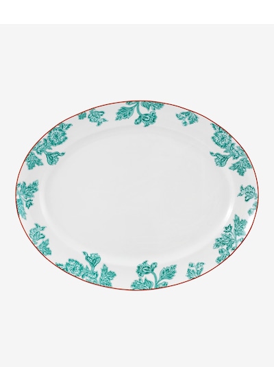 Yeşil Porselen Servis Tabağı 36 Cm