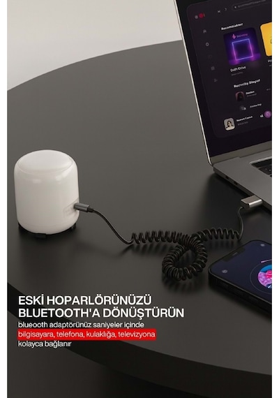 Concord Bt-17 Kablosuz Aux Bluetooth 5.3 Araç Kiti Telefon Müzik Dinleme Tak Çalıştır