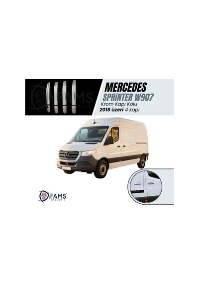 Mercedes Sprinter W907 Krom Kapı Kolu 4 Kapı 2018 Üzeri P.Çelik