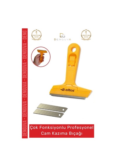 Boyabıçağı Cam Kazıma Bıçak Seti 100mm Kalıntı Tortu Sıyırma Aparatı 2 Adet Yedek Bıçak li Çok Renkli