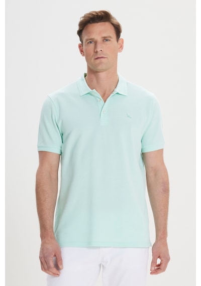 AC&Co / Altınyıldız Classics Erkek Mınt Slim Fit Dar Kesim Polo Yaka %100 Pamuk Kısa Kollu Tişört Mint