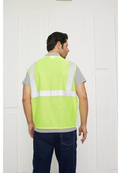 Orange Safety Mühendis Tipi Fileli İkaz Yeleği Sarı