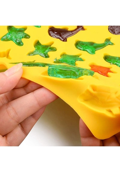 Tahtakale Toptancı Silikon Deniz Canlıları Figürleri Solucan Haribo Çikolata Ve Jelibon Kalıbı Çok Renkli