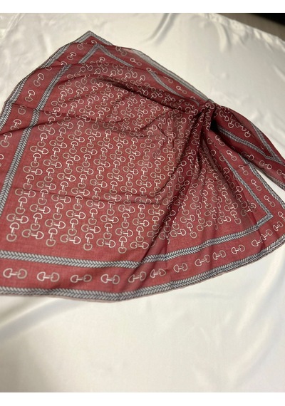 Altuntaşaksesuar Kadın Pamuksu Etnik Desenli Soft Zincir Eşarp Kırmızı