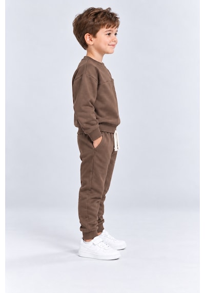 Ahengim Erkek Çocuk Cepli Sweatshirt Ve Jogger Eşofman Altı 2 Li Takım Günlük Rahat Çocuk Eşofman Seti Ak125 Kahverengi Ahengim Erkek Çocuk Cepli Sweatshirt Ve Jogger Eşofman Altı 2 Li Takım Günlük Rahat Çocuk Eşofman Seti Ak125 Kahverengi