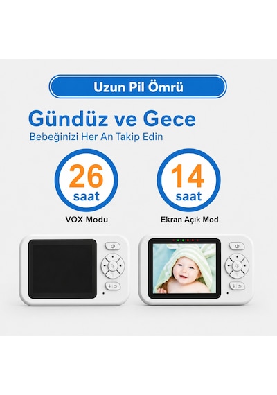 Bebek Kamerası Lcd Ekranlı Gece Görüşlü Bebek Telsizi Bebek Odası Kamerası Monitörü