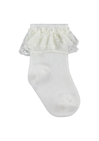 Civil Baby Kız Bebek 2'li Çorap Set 6- - Ekru Ekru Pembe