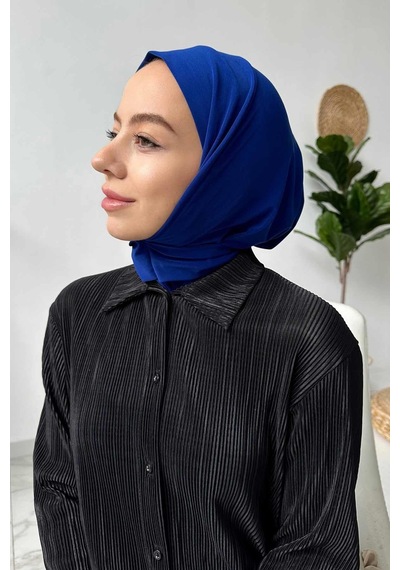 Kahijab Çıtçıtlı Bone - Saks Mavi - Standart Saks