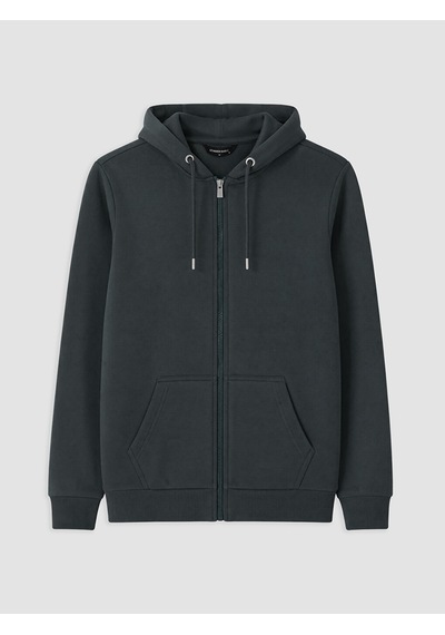 Lcwaıkıkı Classic Petrol Kapüşonlu Erkek Fermuarlı Sweatshirt
