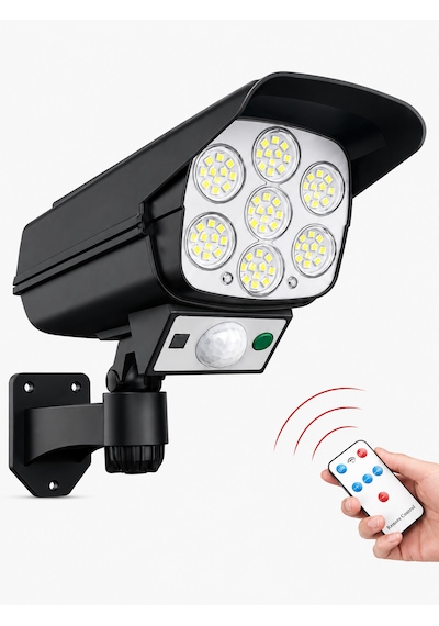Kamera Görünümlü Hareket Sensörlü Şarjlı Güneş Panelli Solar Dış Mekan Ve Bahçe Led Lambası 1 ADET