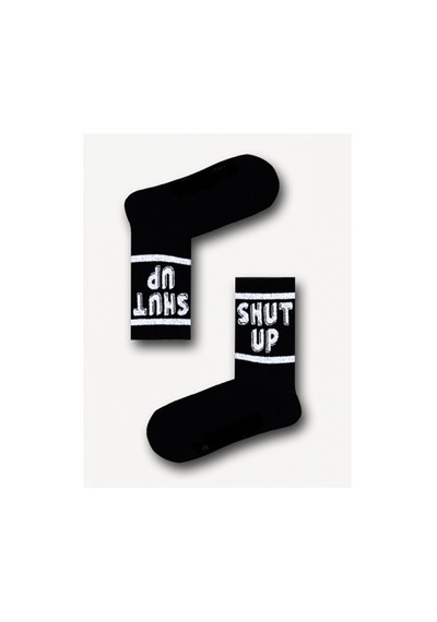 Shut Up Yazılı Desenli Tenis Kolej Çorap 001