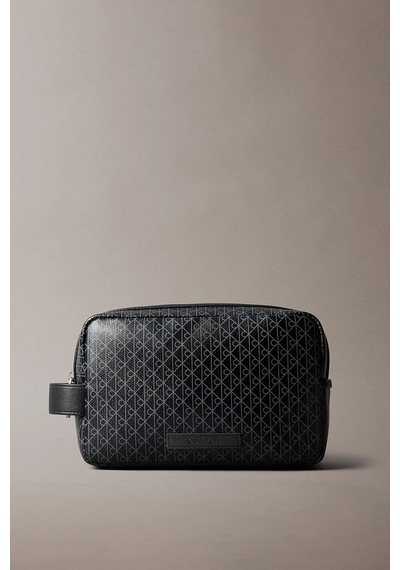 Calvin Klein Erkek Monogram Desenli Aksesuar Çantası - Siyah Black