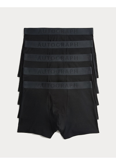 Marks & Spencer 5’li Pamuk Karışımlı Boxer T14005333A Siyah