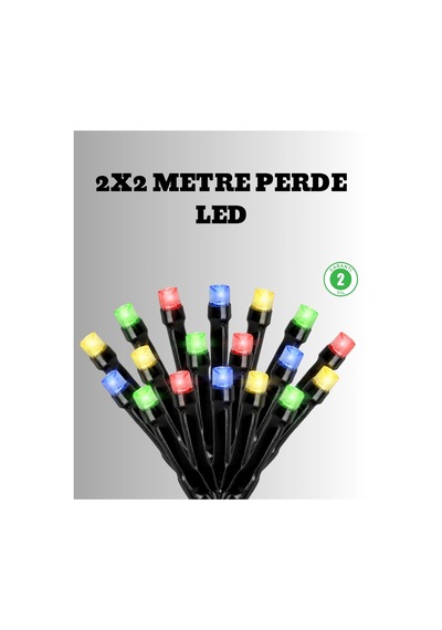 2x2 Metre Pil İle Çalışan Perde Led Işık - 8 Modlu Dekoratif Çok Renkli