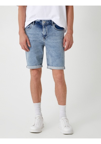 Koton Slim Fit Kot Şort Bermuda Cep Detaylı Pamuklu Açık İndigo 4sam40059ıd Açık İndigo Koton Slim Fit Kot Şort Bermuda Cep Detaylı Pamuklu Açık İndigo 4sam40059ıd Açık İndigo