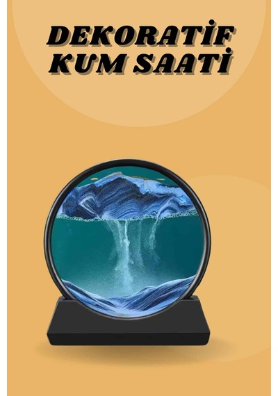 Kum Saati Yuvarlak Şık Kum Tablosu Dekoratif Kum Sulu Kum Saati Sarı 13594351