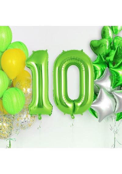 1 Sıfır Rakam Açık Yeşil Folyo Balon 32-34" Inc 82 Cm