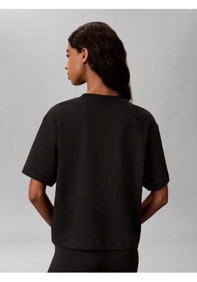 Calvin Klein A-ss Boxy Logo Graph, Ub1 Siyah Kadın T-shirt