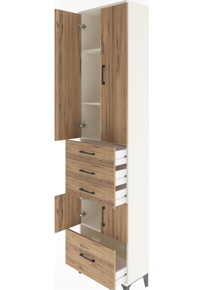 Arges Dolap 4 Raflı 4 Çekmeceli 4 Kapaklı 60x30x243 Aytaşı-çam Aytaşı