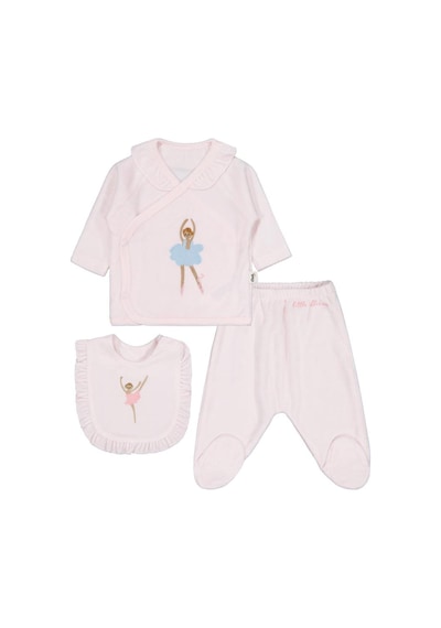 Civil Baby Balerin Nakışlı Zıbın Takımları Açık Pembe
