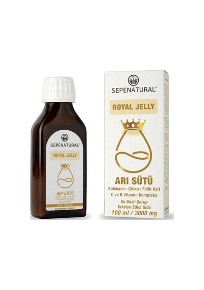 Sepe Natural Arı Sütü Kalsiyum Çinko Folik Asit C ve B Vitamin Kompleks 100 ML