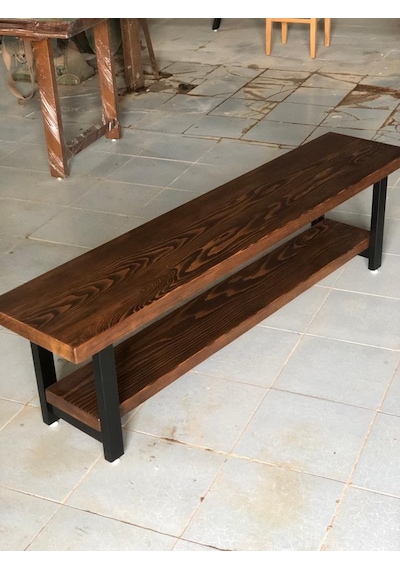 Bintaşmobilya Ceviz Rengi Kütük Ağaç Tv Sehpası 170X35.Cm