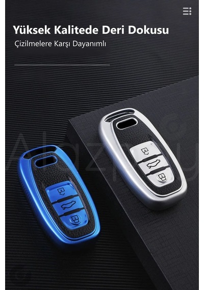Audi A1 A3 A4 A5 A6 A7 A8 Q3 Q5 Q7 S4 S5 S6 S7 S8 R8 Tt Deri Görünüm Tpu Anahtar Kılıfı Yeşil