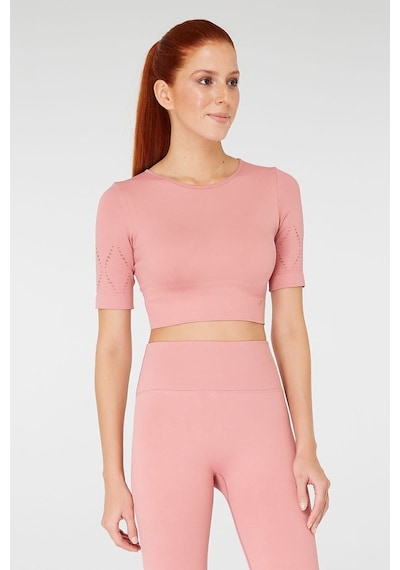 Jerf Naples Kısa Kol Crop Top Econyl Pembe