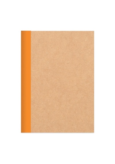 Çizgili Stickerli Kraft Kapak Defter Mavi 18,5 26 50 Yp. Turuncu Çok Renkli