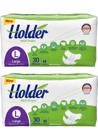 Holder Yetişkin Hasta Bezi Large Büyük Boy 30'Lu / 2 Adet