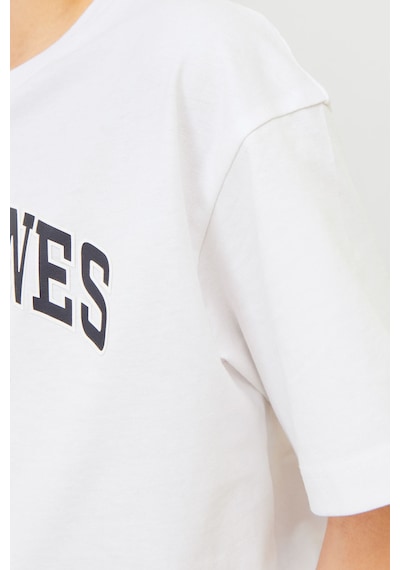 Jack & Jones Jjecaleb Varsıty Tee Ss O Beyaz Erkek Çocuk Kısa Kol T-shirt Beyaz