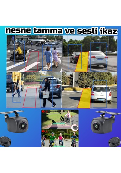 2 Adet Ahd 720p Nesne Tanımalı Sesli İkazlı Kamera 1036 İnç Dvr Dokunmatik Ekran 12 Volt