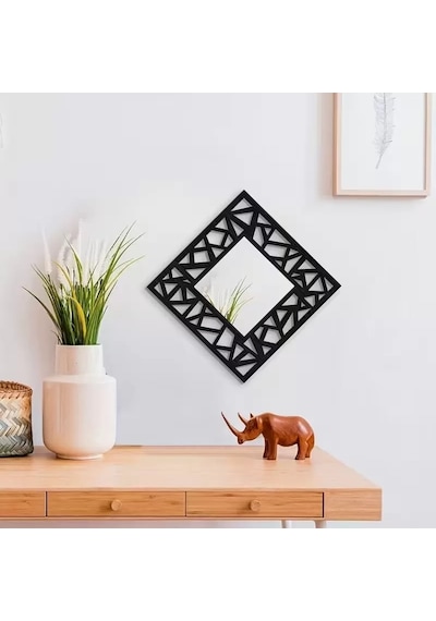 2'li Set Kırılmaz Pleksi Dekoratif Duvar Aynası - 22.5x22.5 Cm Geometrik Çerçeveli 1. Sınıf Ayna Belirtilmemiş