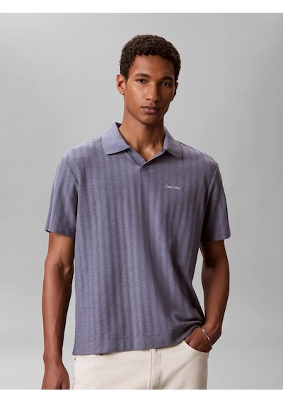 Calvin Klein Ss Easy Vertıcal Str, Xl7 Mavi Erkek Polo