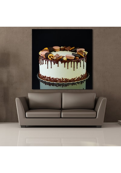 Yaş Pasta Kare Kanvas Tablo 100x100cm