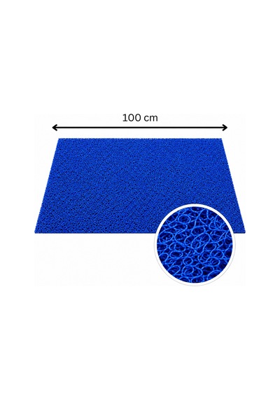Kıvırcık Paspas 14 Mm 100x1500 Cm Mavi Pvc Kaymaz Tabanlı 15 Metre