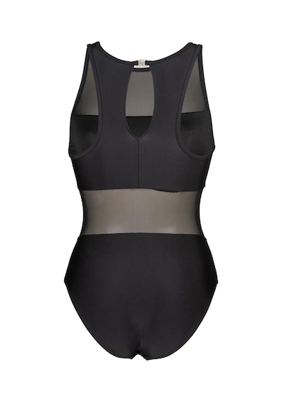 Arena Mesh Panels Swimsuit Vent Kadın Siyah Yüzücü Mayosu 006658500